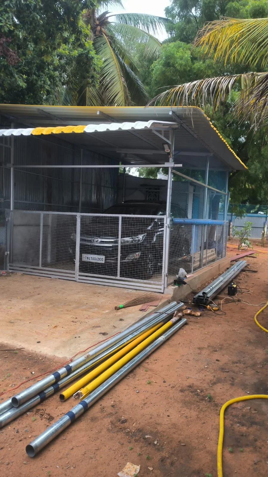 Covered steel enclosure. Global Engineering project photograph